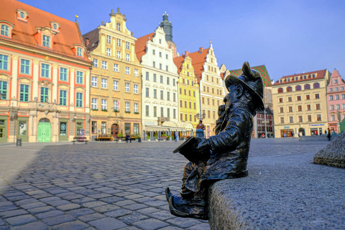 A Wroclaw dwarf in Rynek Square, Wroclaw, Poland