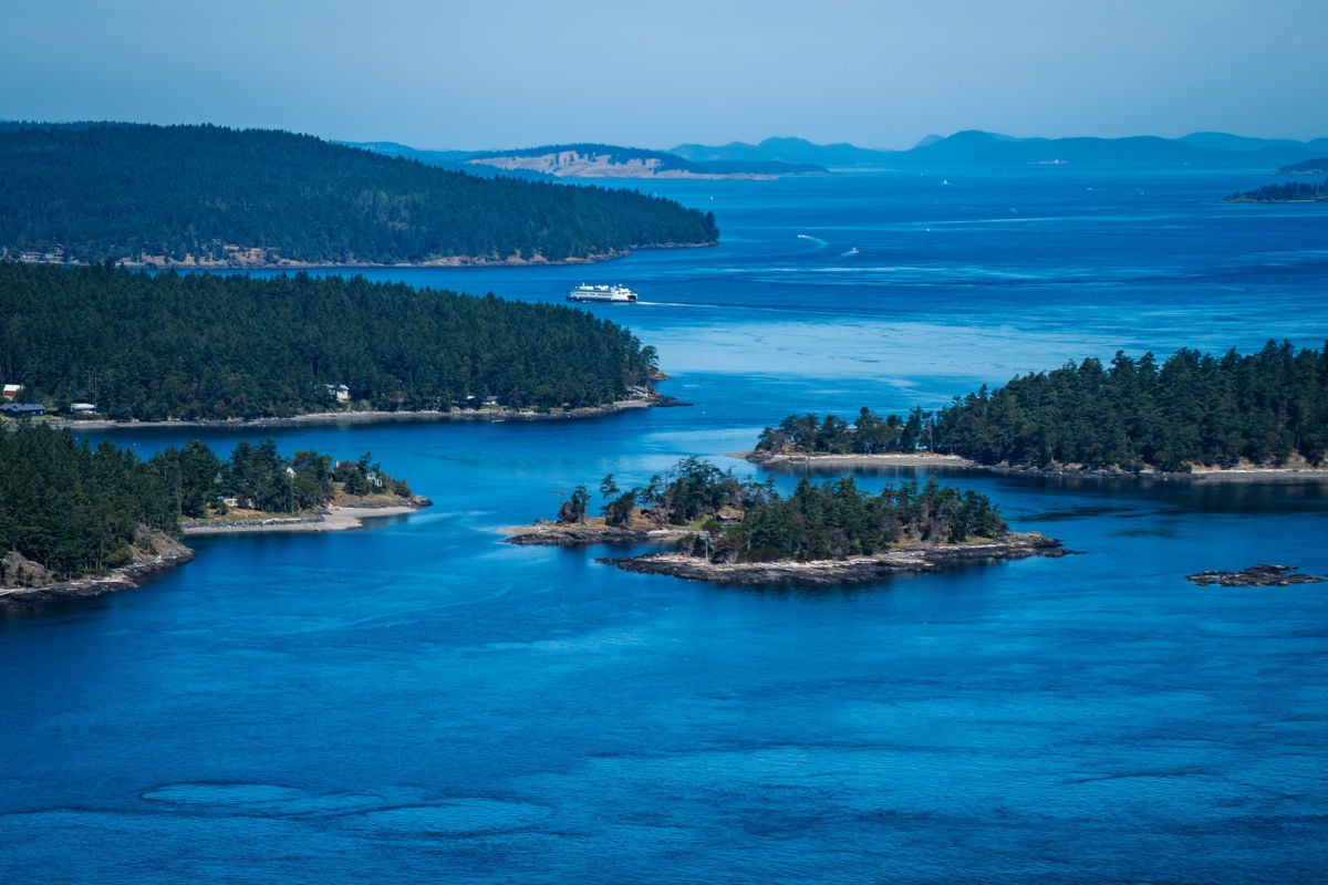 Aerial Photo of San Juan Islands near Friday Harbor