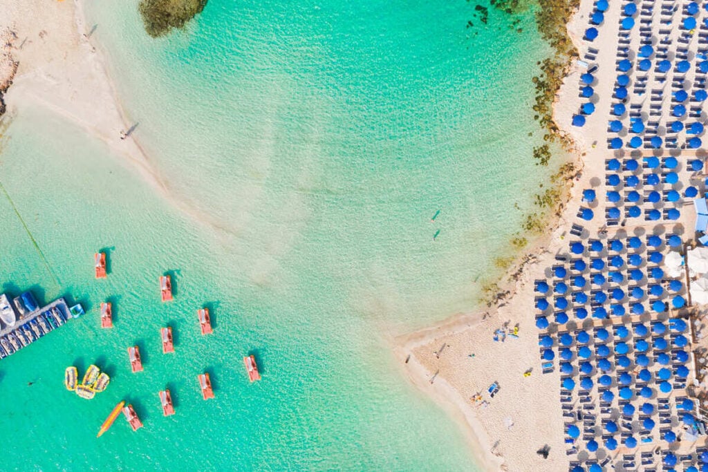 Aerial View Of Nissi Beach, Ayia Napa, Cyprus