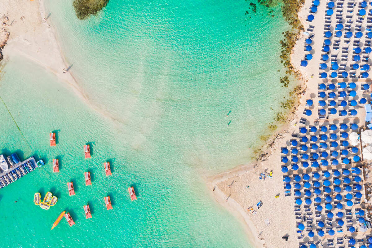 Aerial View Of Nissi Beach, Ayia Napa, Cyprus