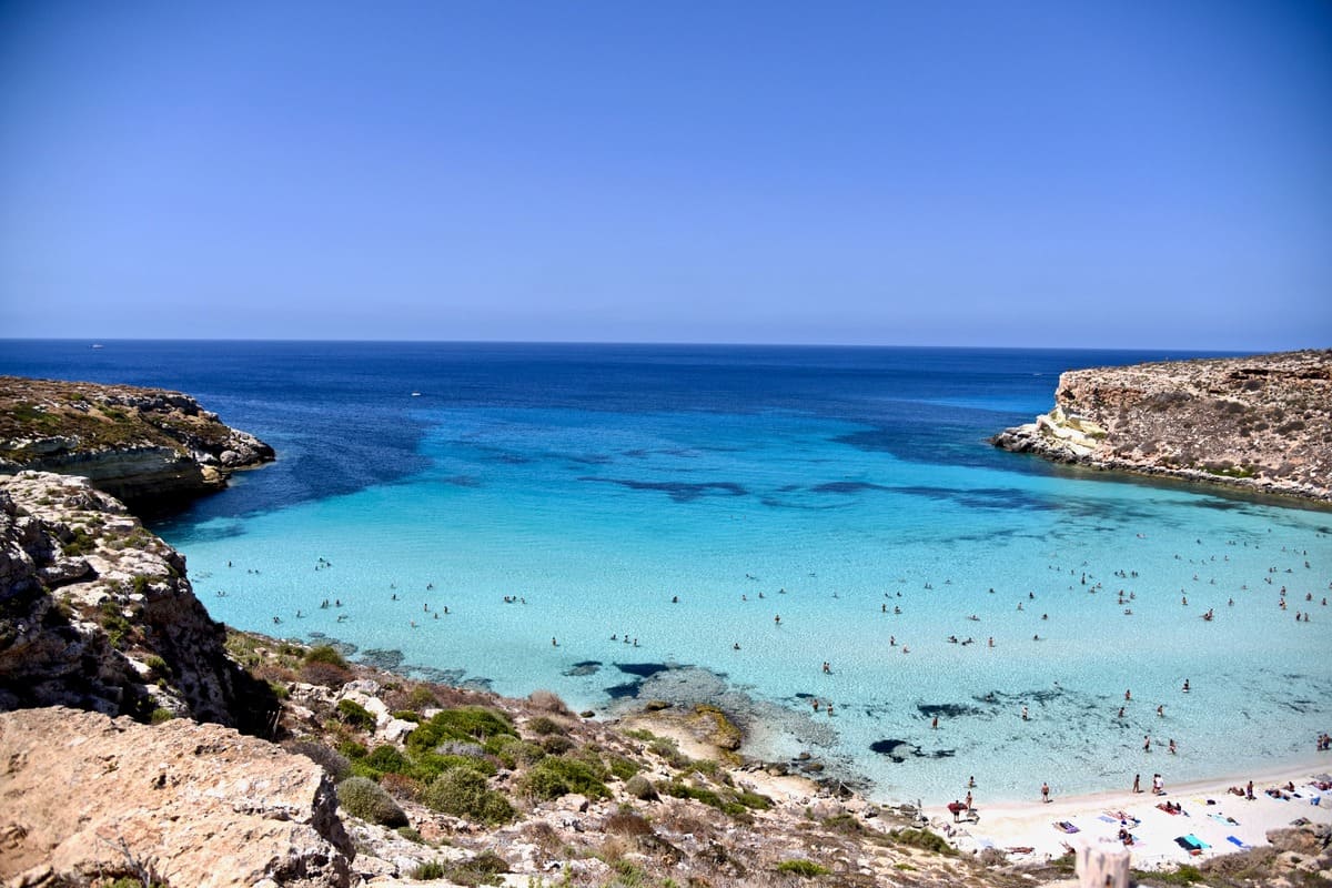 Beautiful Beach In Lampedusa, Italy