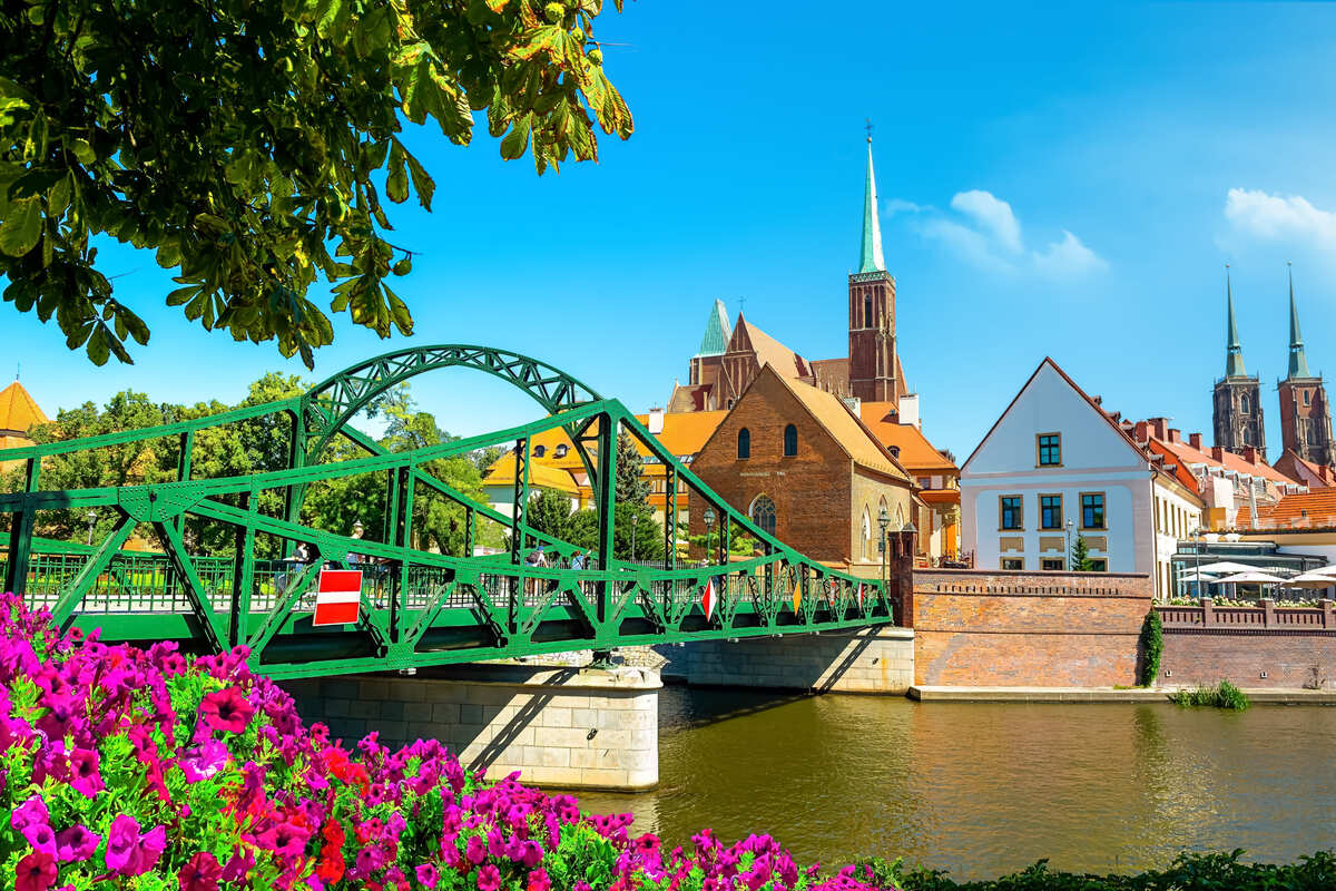 Bridge leading to Cathedral Island, Wroclaw, Poland
