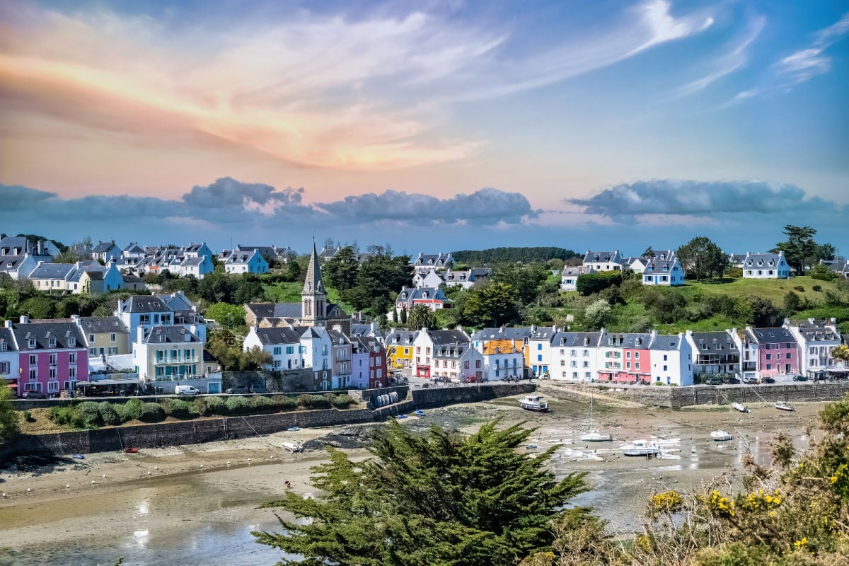 Colorful town of Sauzon, France
