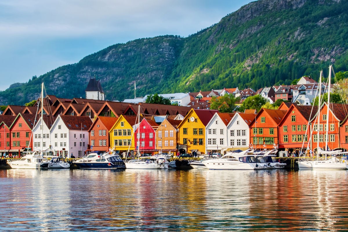 Colorful waterfront homes in Bergen, Norway