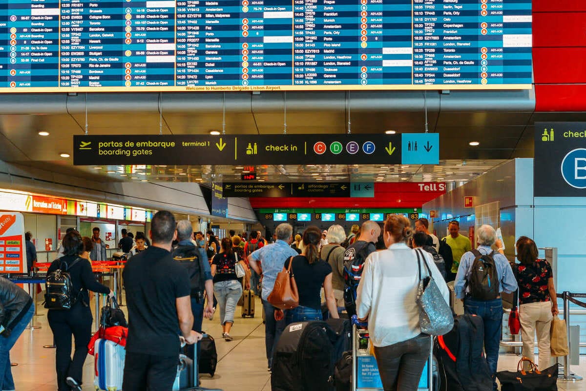 Departure Hall In Lisbon Airport, Portugal