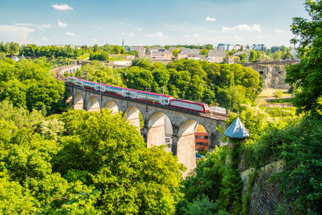 Train in scenic region of Luxembourg