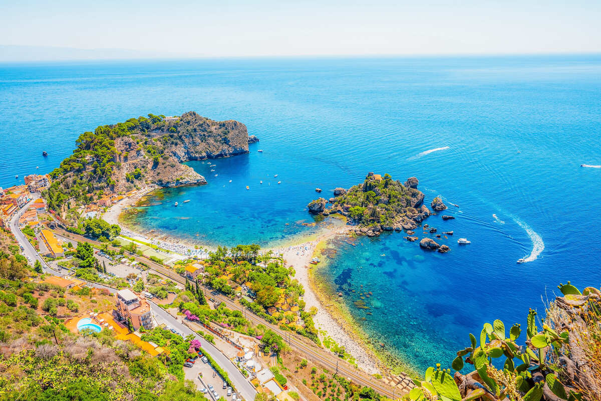 Isola Bella Seen From Taormina, Sicily