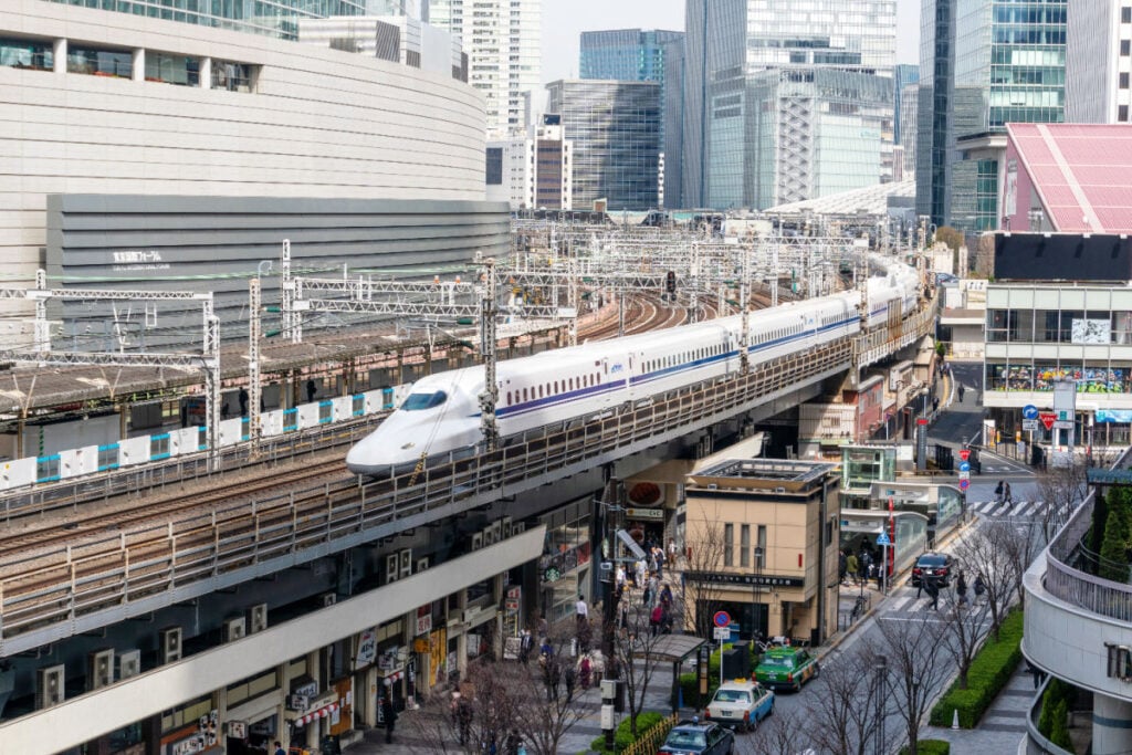 Bullet train in Tokyo