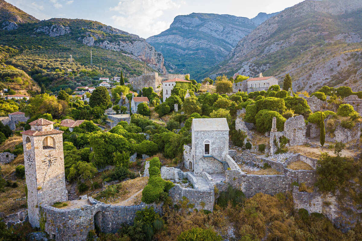 Panoramic view of Stari Bar, Montenegro