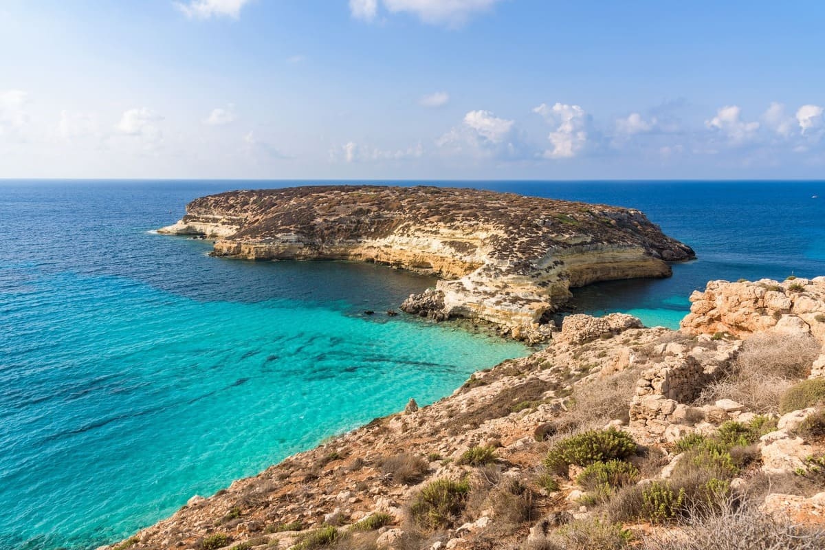 Rabbit Island Off The Coast Of Lampedusa, Italy