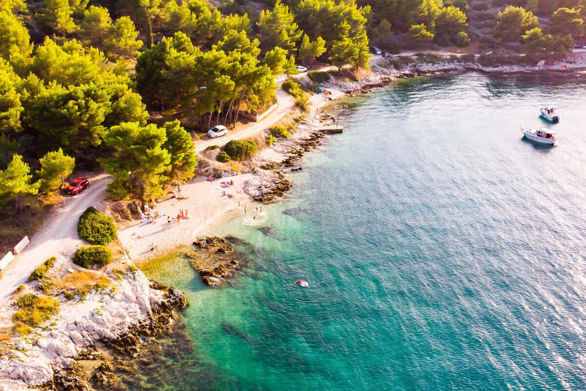 Slatine Beach In Ciovo Island, Croatia