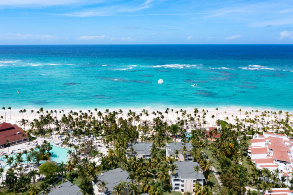 Aerial view of Punta Cana coastline