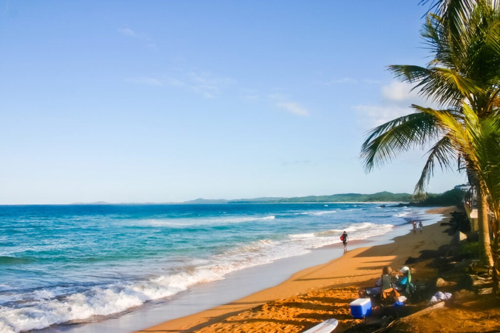 Golden sand beach of Luquillo, P.R.