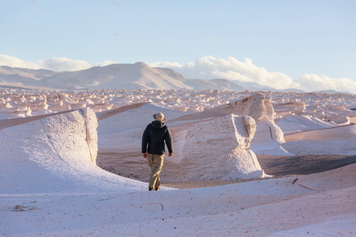 Tourist overview fantastic Scenic landscapes of Northern Argentina. Beautiful inspiring natural landscapes. Campo de Piedra Pomez formations.