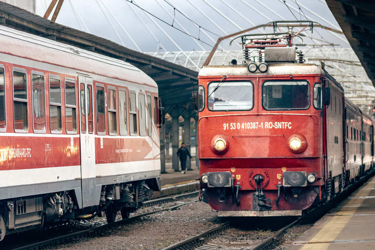 Train Leaving Bucharest In Romania