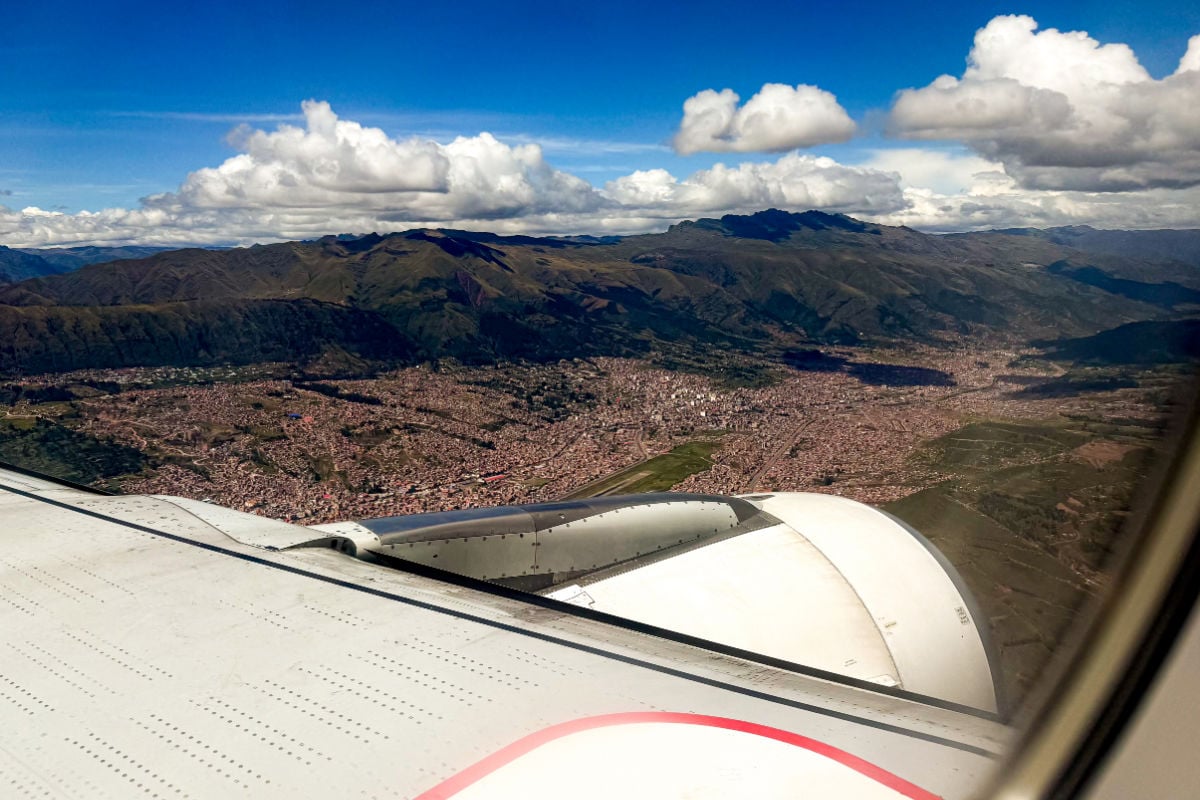 View from plane flying from Lima into Cusco