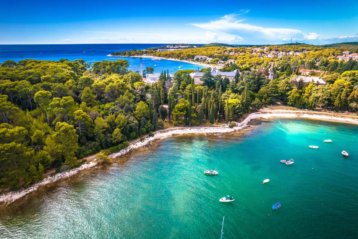 Aerial View Of A Bay In Rovinj, Croatia