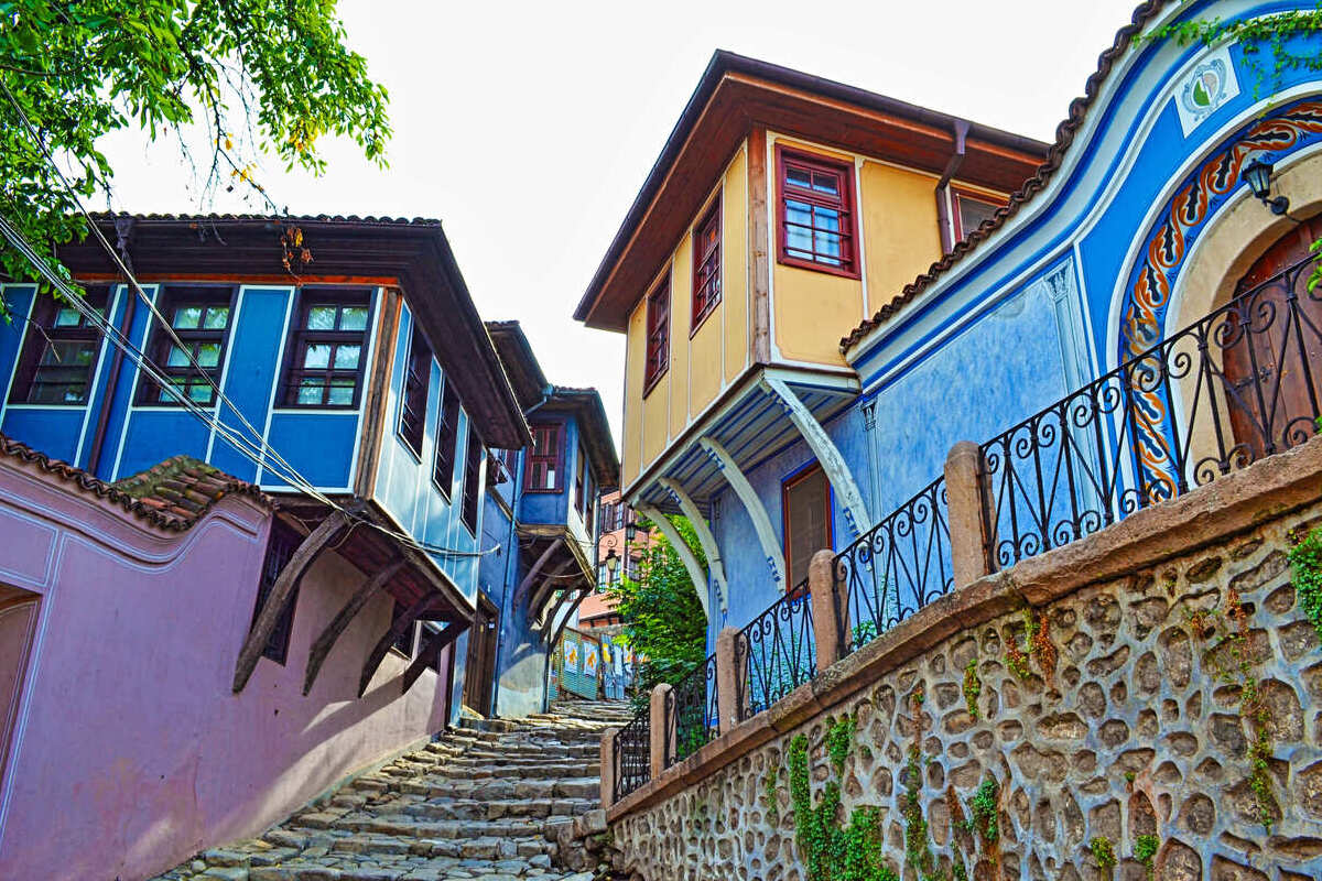 Beautiful Colorful Buildings In Plovdiv, Bulgaria