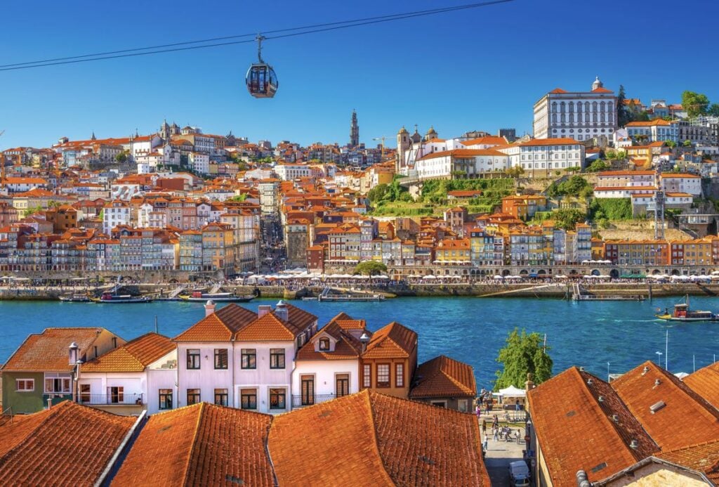 Beautiful view of the city of Porto on a beautiful summer day