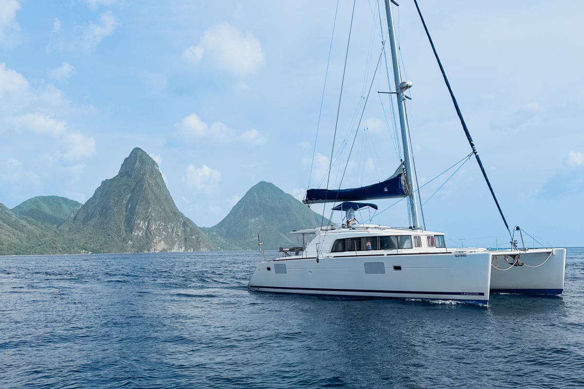 Boat ride to Sourfriere in St. Lucia with the Pitons in the background. shot by Tyler Fox