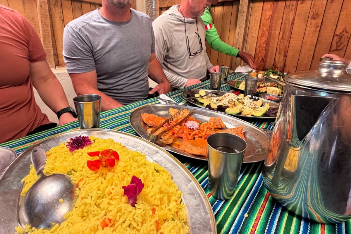 Inca Trail Food, lunch on day 1, shot by Tyler Fox