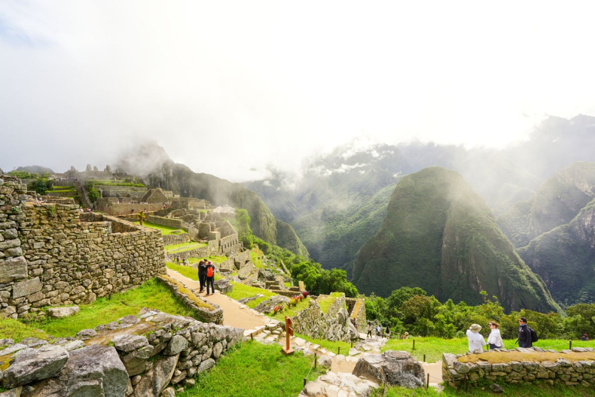 Machu Picchu with clouds rolling in, shot by Tyler Fox
