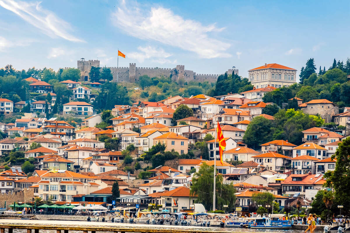 Panoramic View Of Ohrid Old Town, North Macedonia