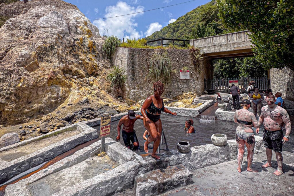 People going into the Sulphur Hot Springs in St. Lucia, Photo by Tyler Fox