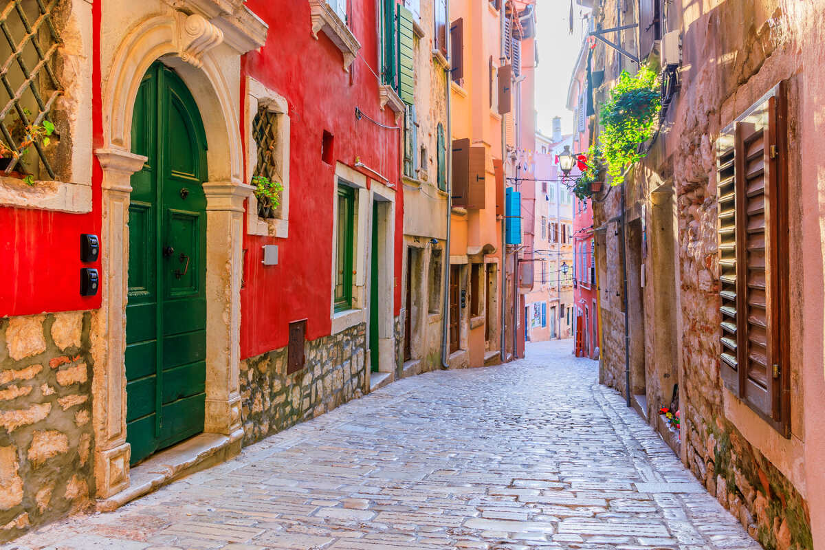 Picturesque Alley In Rovinj, Croatia