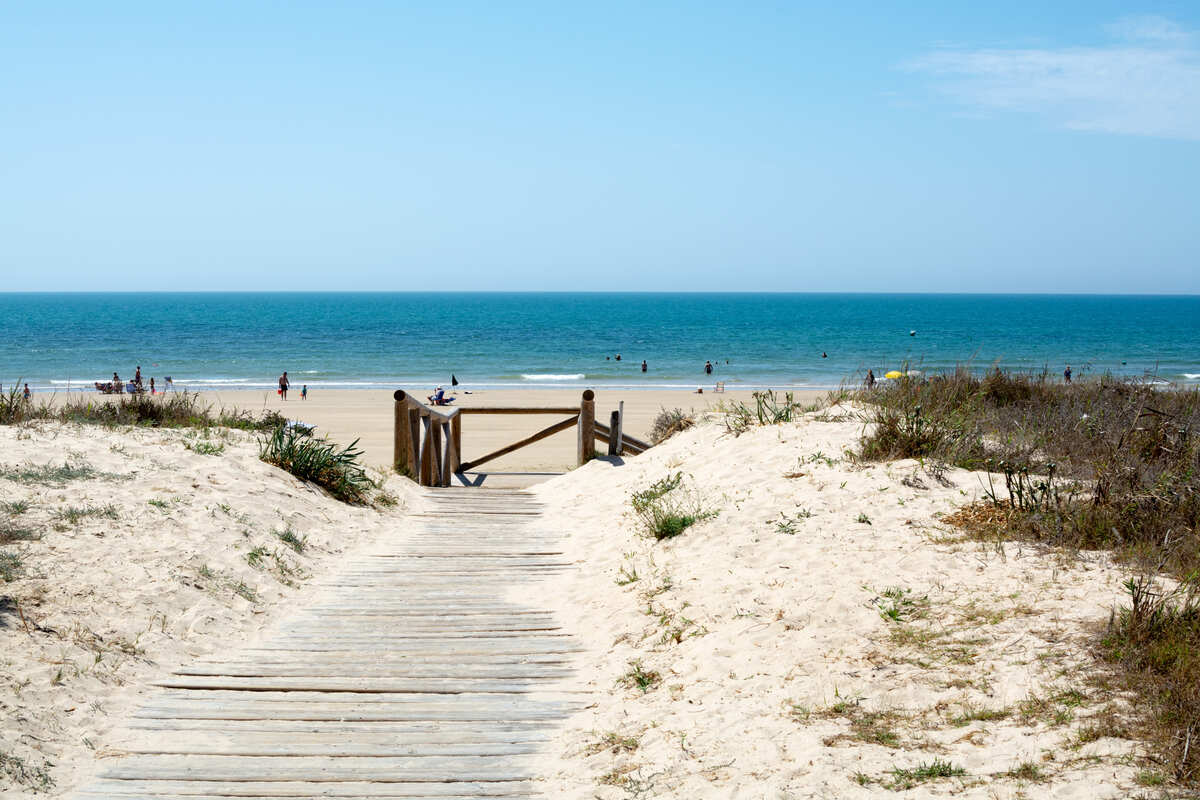 Sandy Beach In Sanlucar de Barrameda, Spain