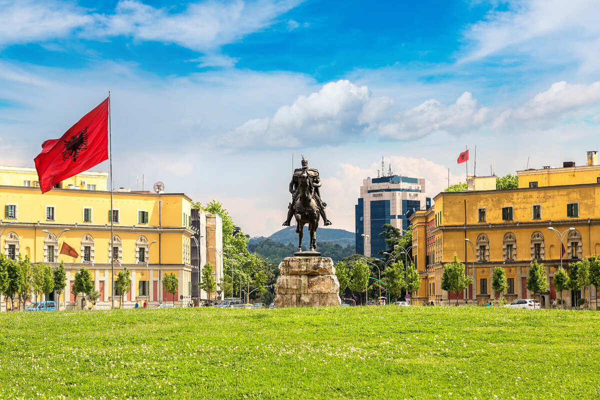Skanderberg Square In Tirana, Albania