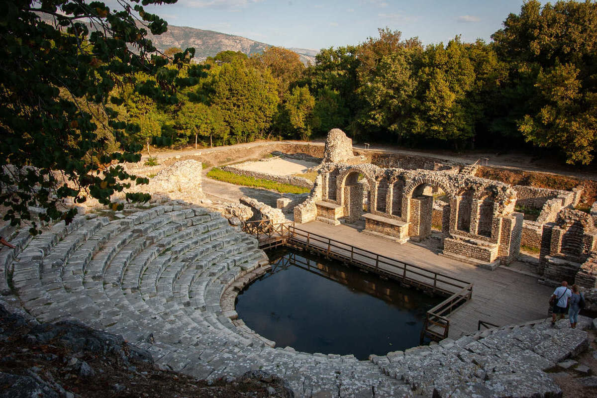 Sunken Ancient Theater In Butrint, Albania