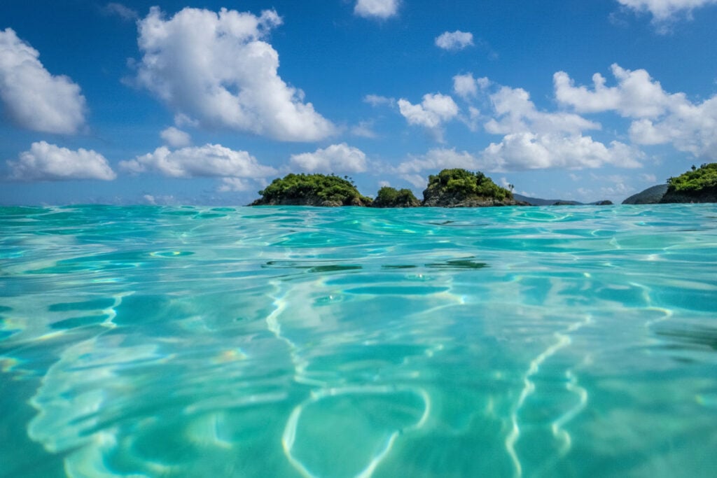 Trunk Bay in the Virgin Islands National Park on the island of St John in the US Virgin Islands