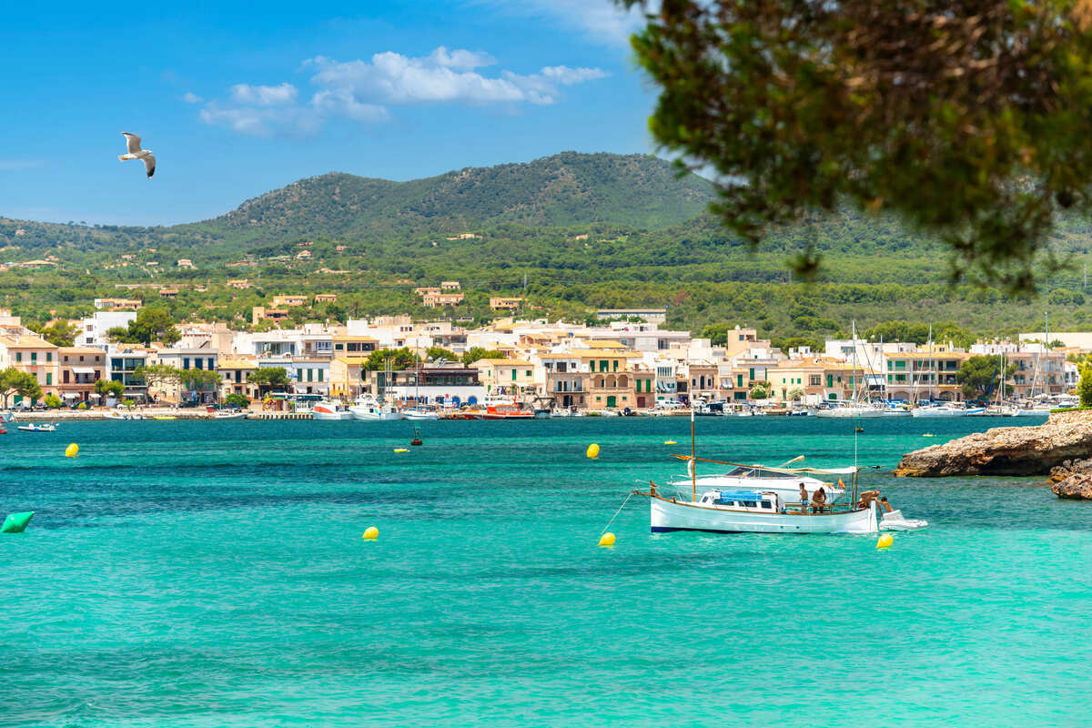 Turquoise Seas In Portocolom In Mallorca, Spain