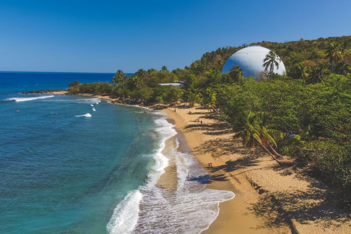 A Tranquil view of beach at Domes beach in Rincon Puerto Rico on a calm day