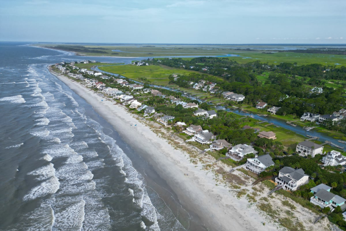 Aerial Drone shot of Fripp Island, South Carolina. Shot by Tyler Fox