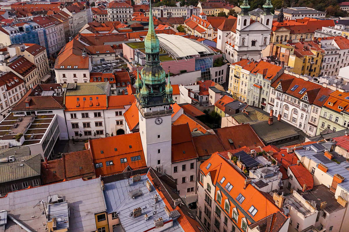 Aerial View Of Brno Old Town, Czechia
