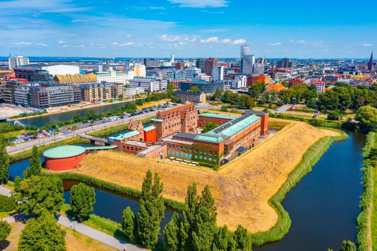 Aerial View Of Malmo Castle, Sweden