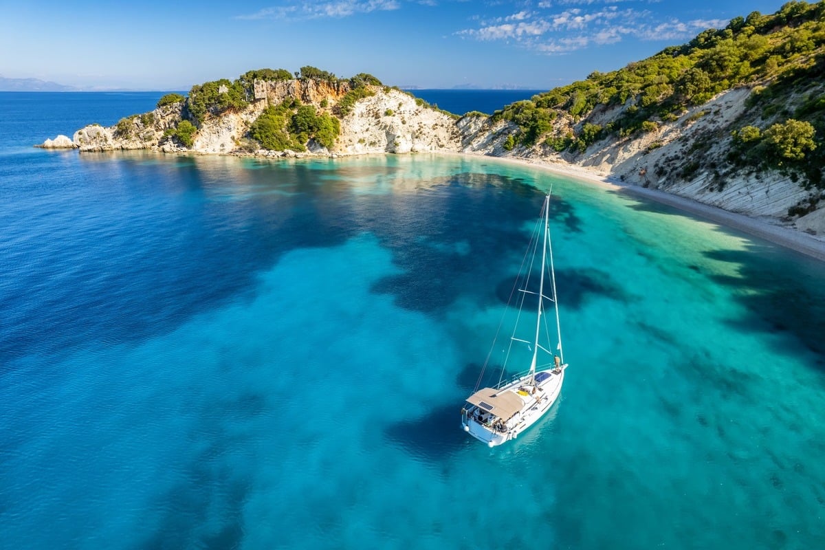 Aerial View Of The Coast In Ithaca, Greece