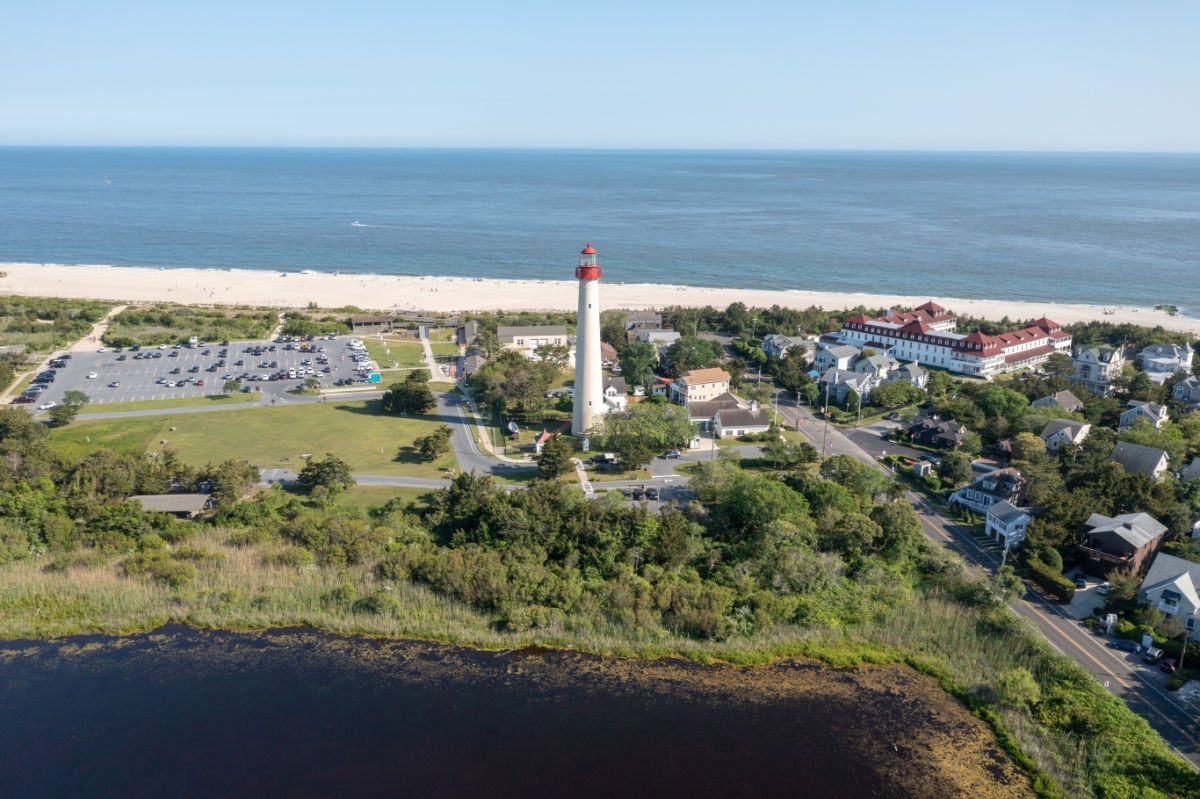 Aerial view of Cape May Point State Park in Cape May, New Jersey
