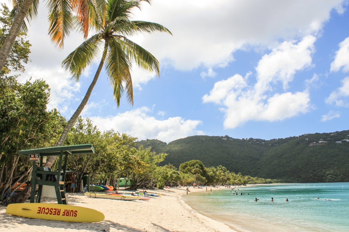 Beach scene at Magens Bay in USVI