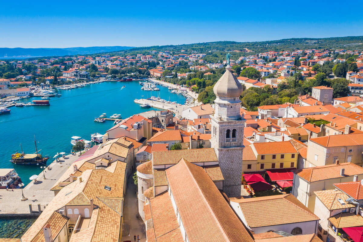 Bell Tower Of Krk Town On Krk Island, Croatia