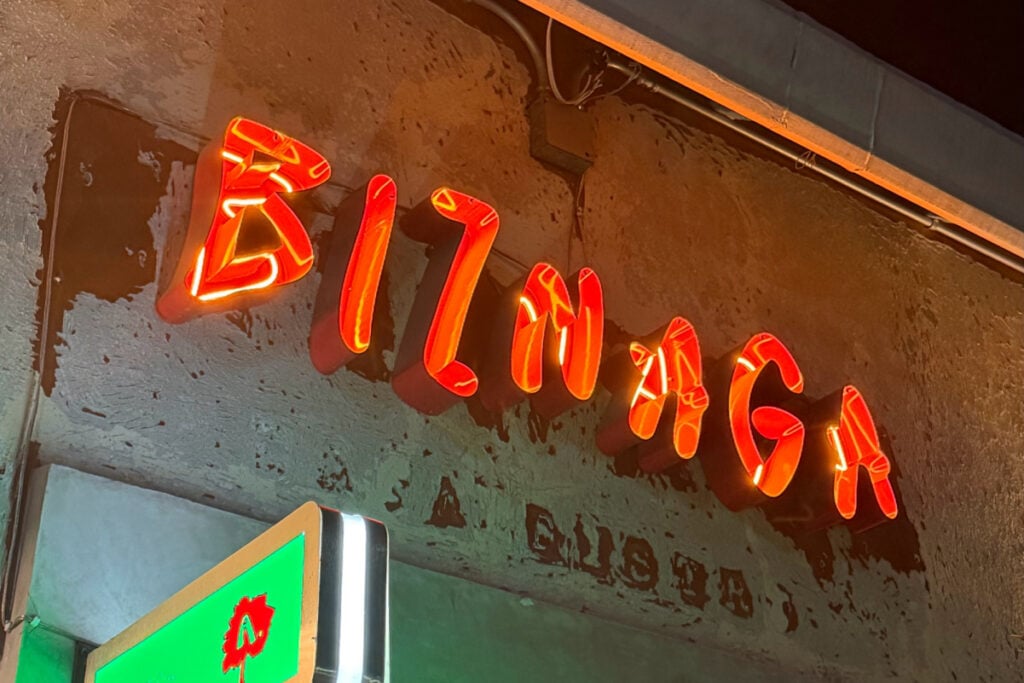 Biznaga sign in La Paz Mexico