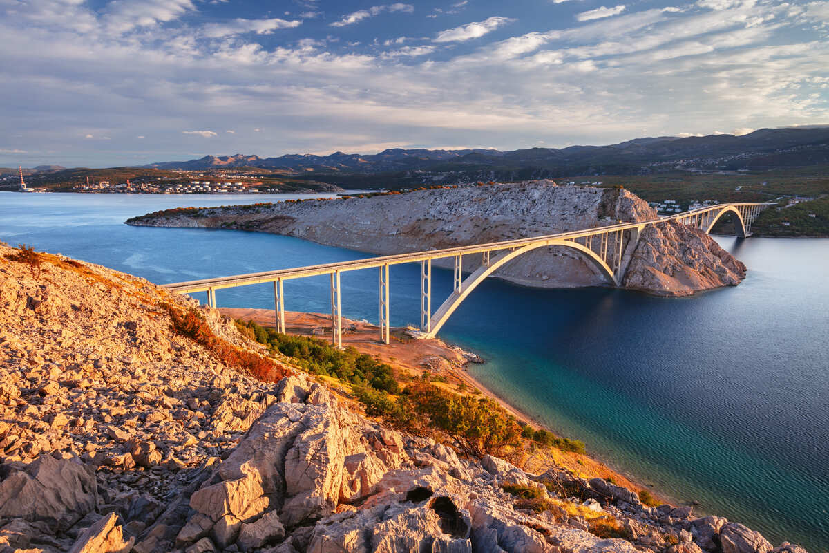 Bridge Linking Krk Island To The Istrian Mainland, Croatia