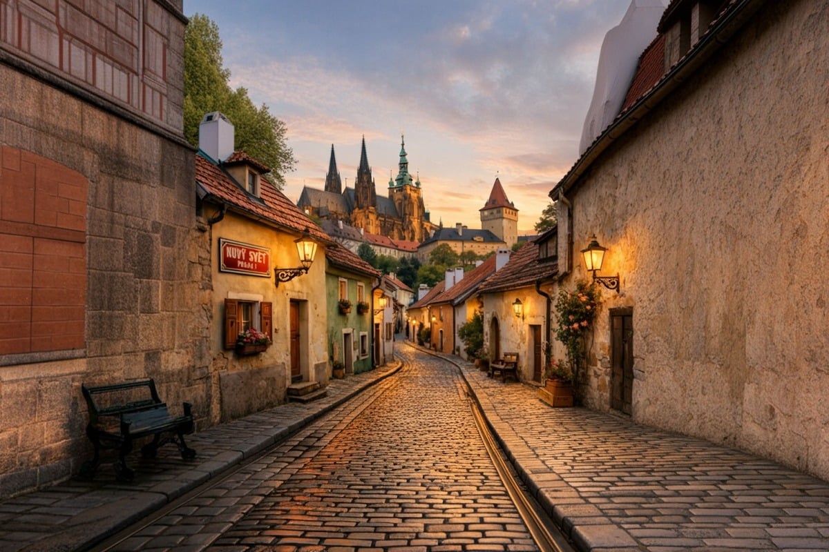 Cobbled Streets In Prague Old Town, Czechia