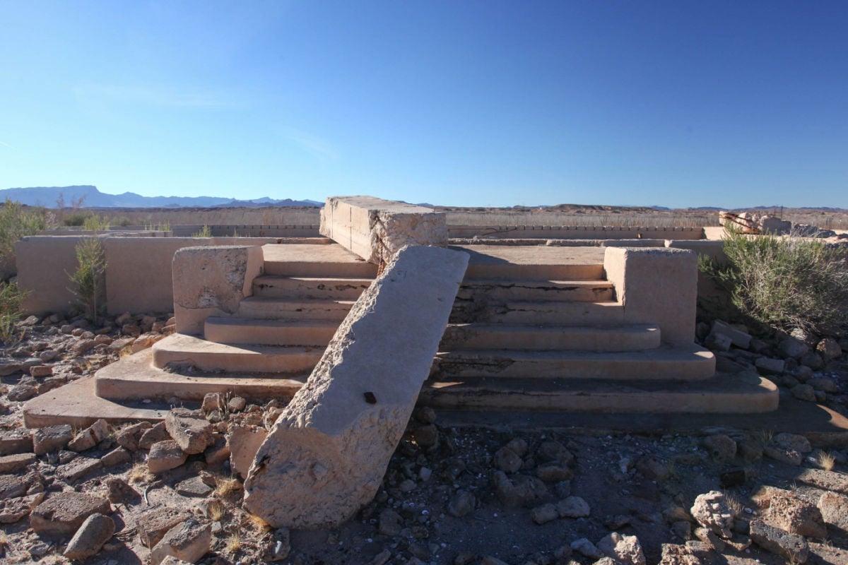 Concrete foundation at St. Thomas, Lake Mead