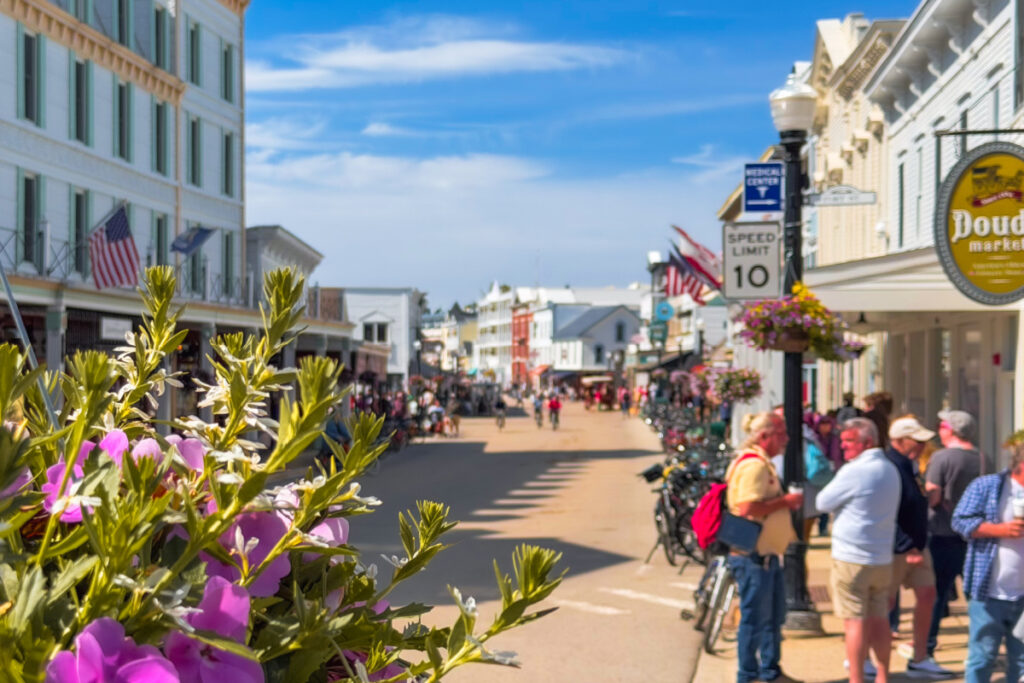 Downtown Mackinac Island on a summer day. Photo by Tyler Fox
