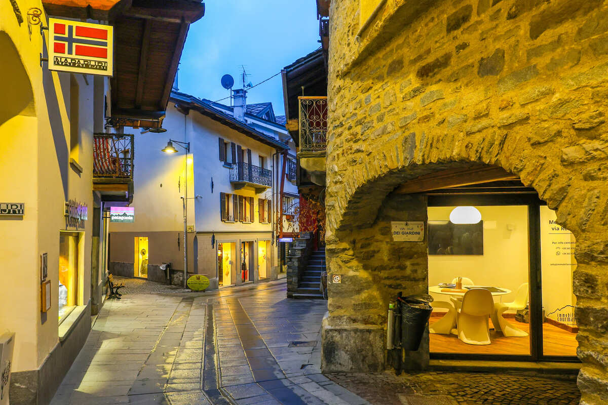 Historic Center In Courmayeur, Italy