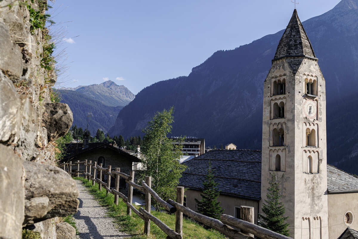 Historic Church In Courmayeur, Italy