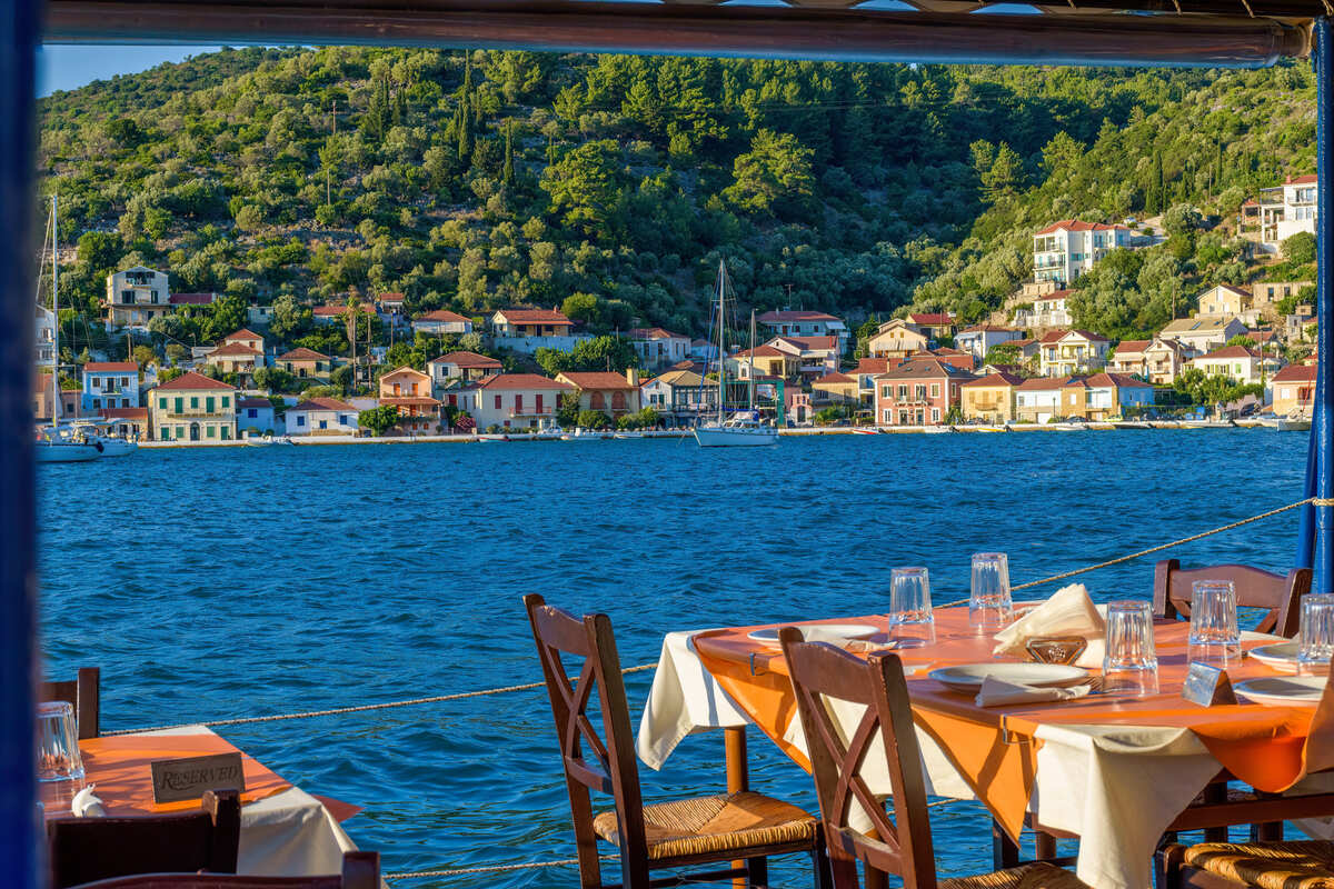 View Of A Traditional Restaurant In Ithaca, Greece